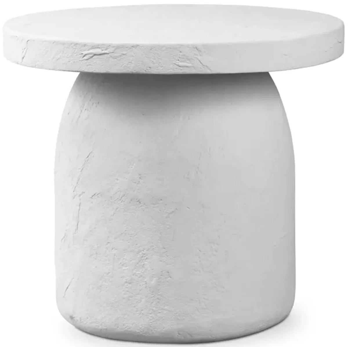 Paz Plaster Molded Concrete Outdoor End Table