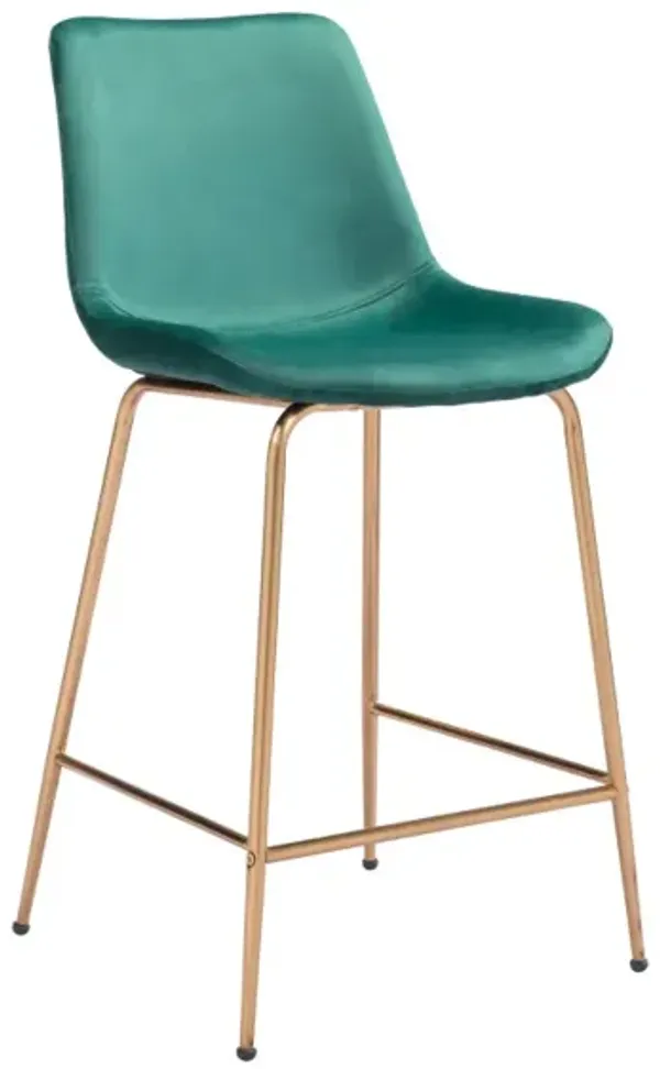 Tony Counter Stool Green & Gold