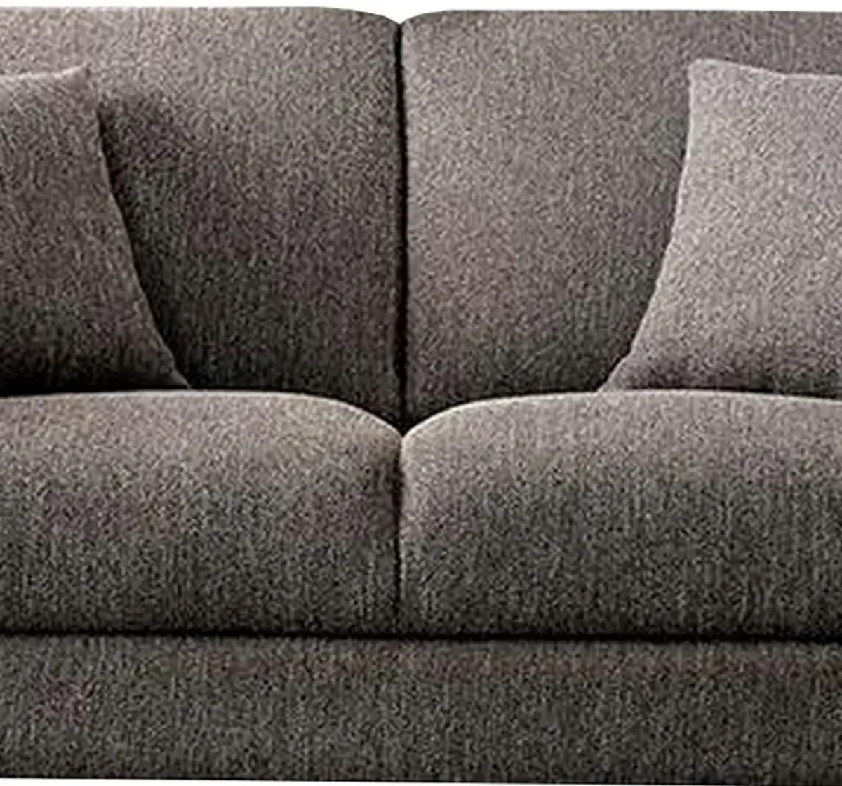 54 Inches Loveseat with Fabric Padded Seat and Metal Legs, Gray-Benzara