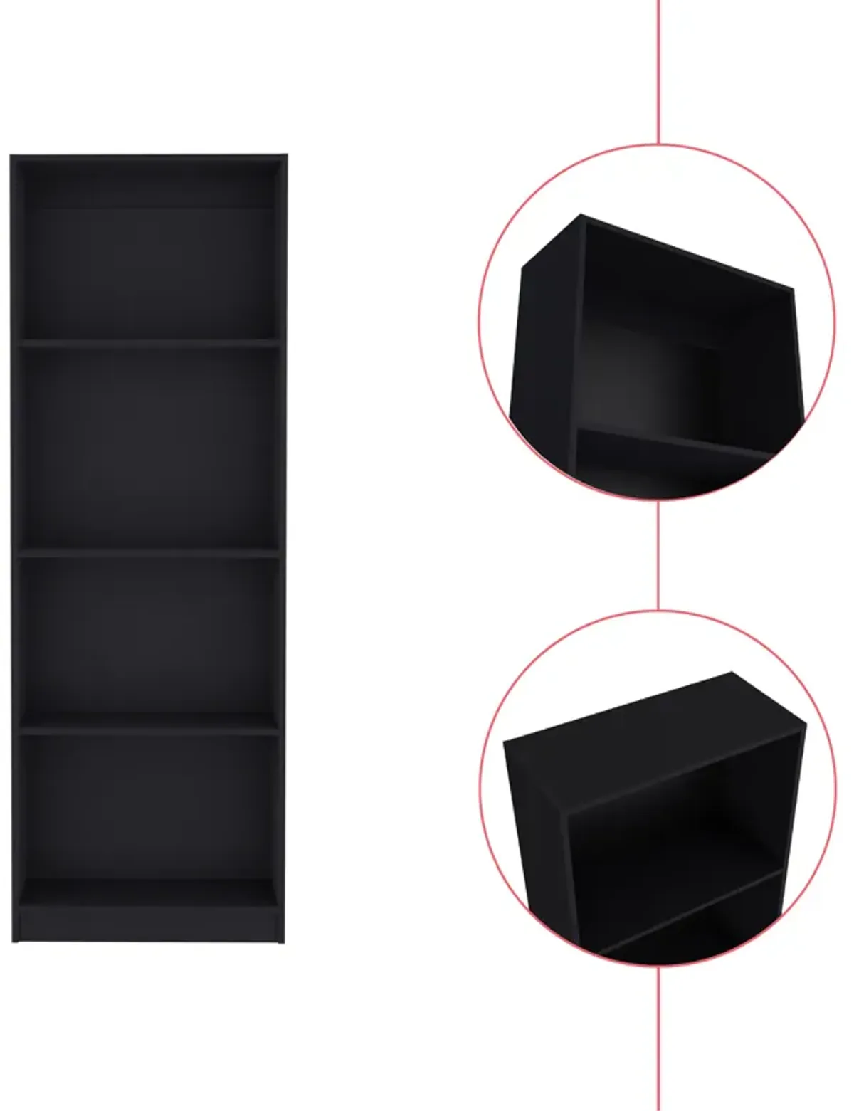 Bookcase Benzoni, Office, Black