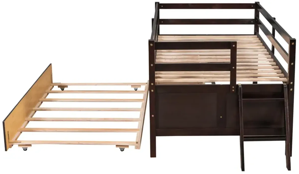 Merax Low Loft Bed with Full Safety Fence