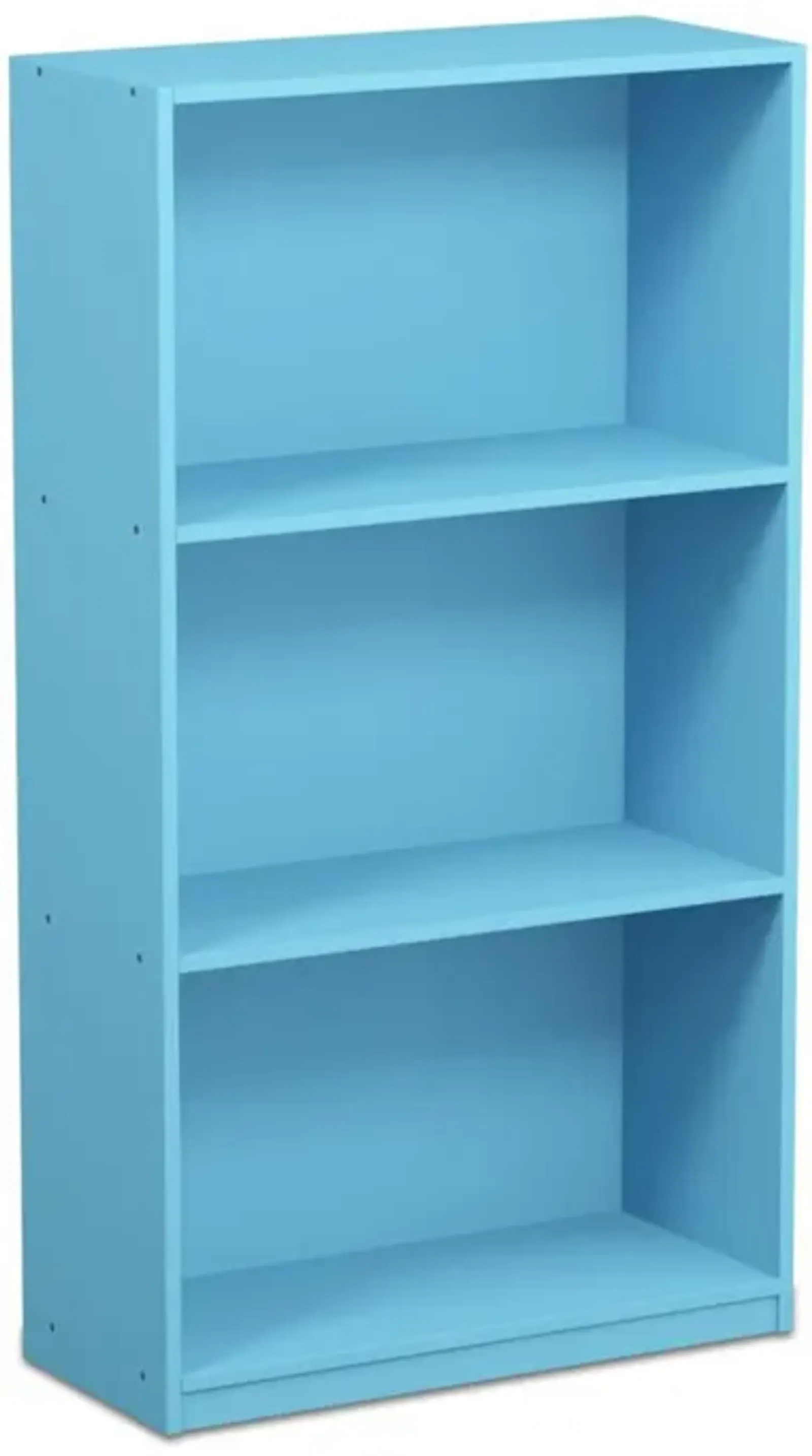 FURINNO Basic 3-Tier Bookcase Storage Shelves, Light Blue