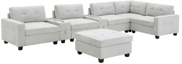 Merax Chenille U Shaped Sectional Sofa Couch Set
