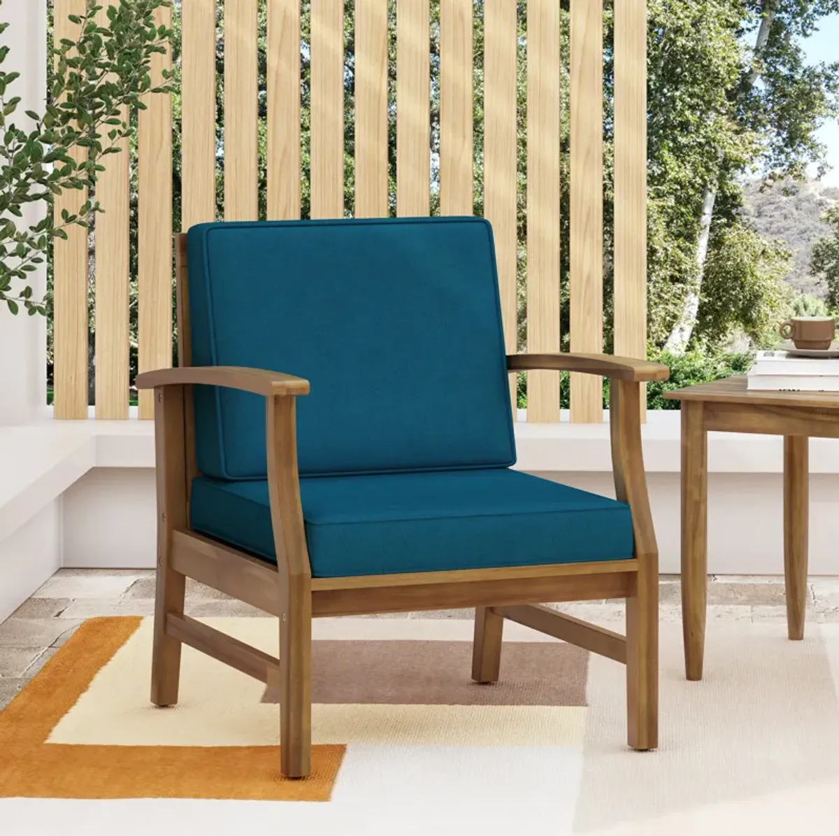 Christopher Knight Home® Wood Frame Club Chair Armchair for Outdoor Indoor