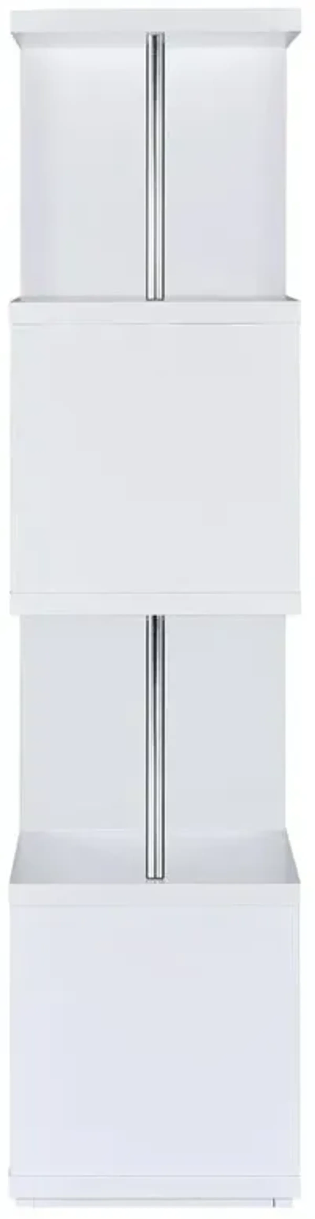 Baxter 4-shelf Bookcase White and Chrome