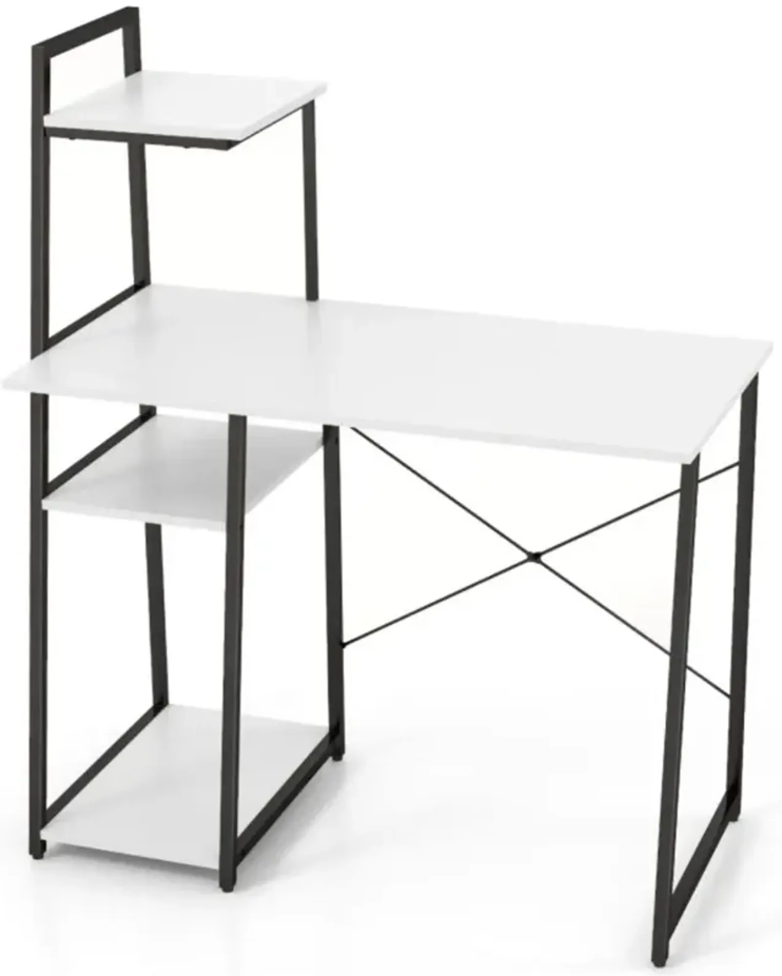 Hivvago Computer Desk with Shelves and 3-Tier Storage Bookshelf