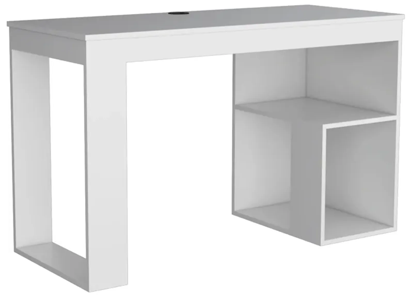 Astana Writing Desk, Two Shelves -Light Gray