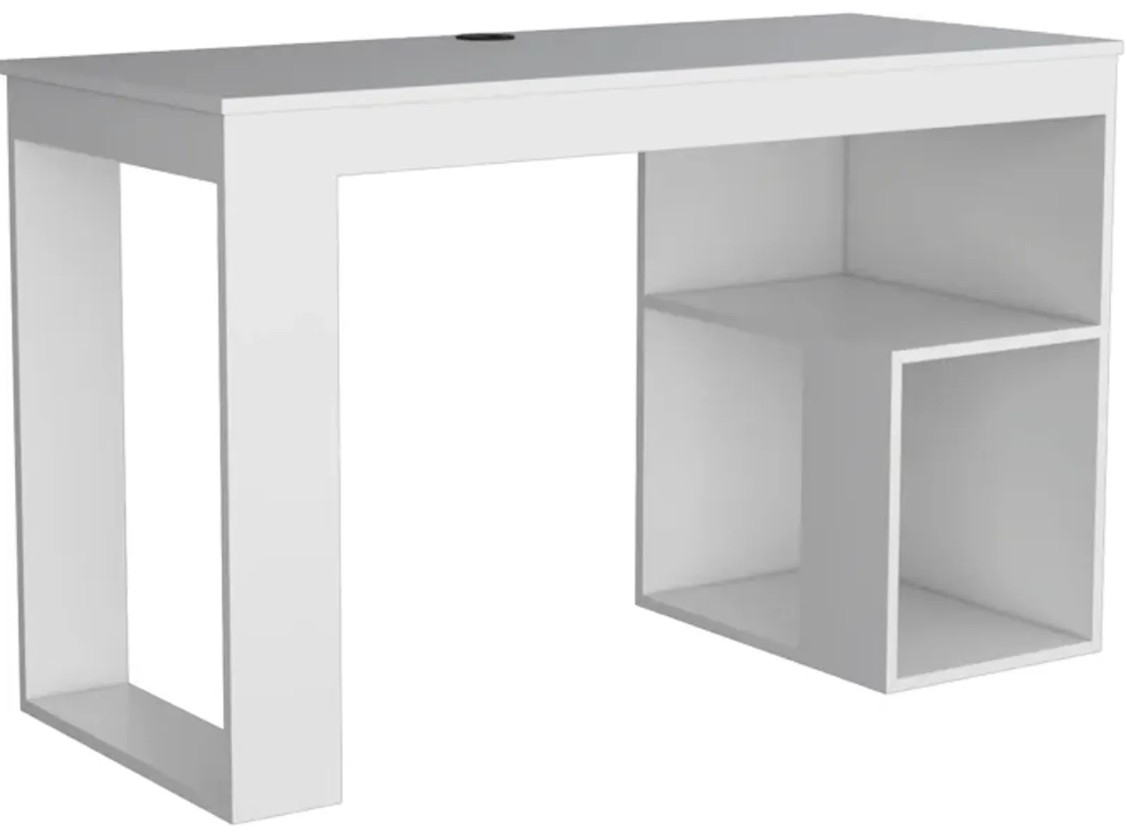 Astana Writing Desk, Two Shelves -Light Gray