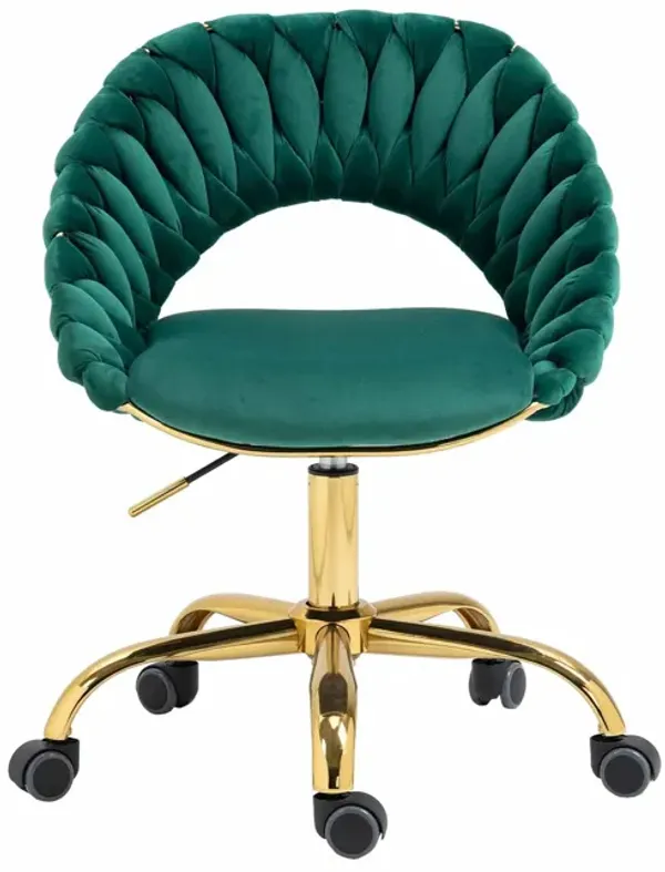 MONDAWE Computer Chair Office Chair Adjustable Swivel Chair Fabric Seat Home Study Chair