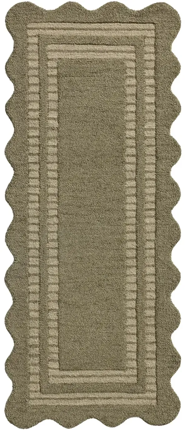Scottie Olive/Pebble 2'6"x9'9" Runner Rug