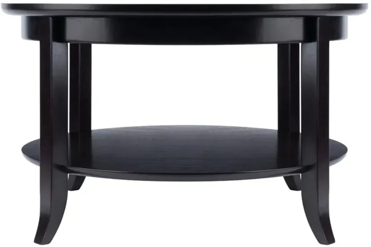 Genoa Coffee Table, Glass inset and shelf