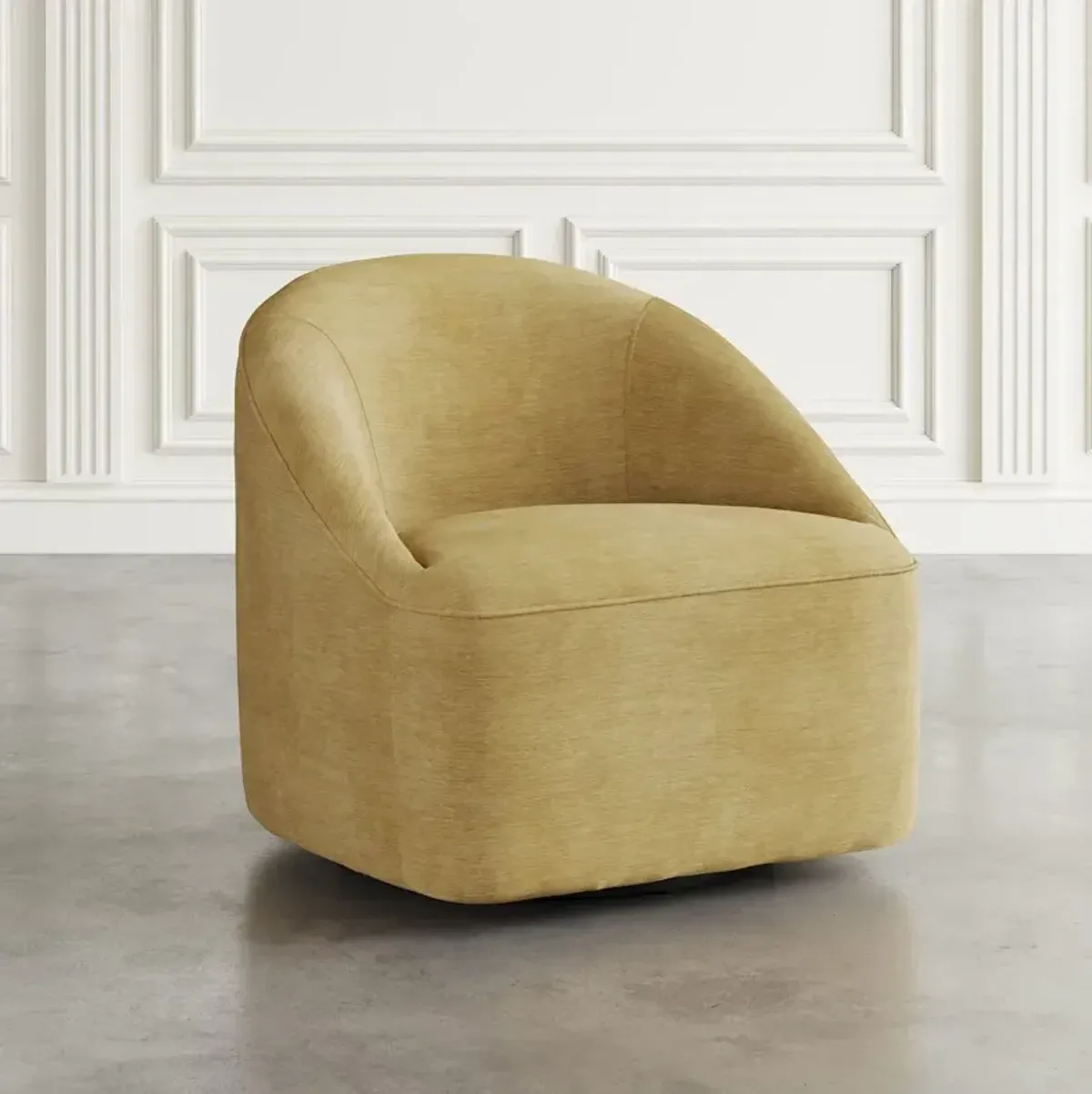 Jofran Lulu Mid-Century Modern Upholstered Casual Swivel Accent Chair