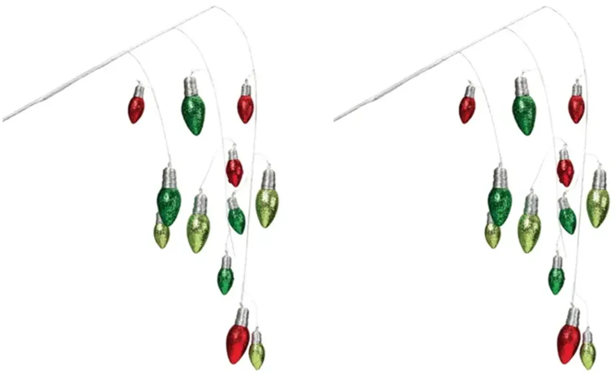 Hanging Holiday Light Spray (Set of 2) – Christmas Decor with Sparkling Lights