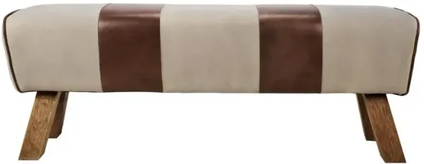 Pommel Sports-Inspired Leather and Canvas Bench - Modern Collection, Belen Kox