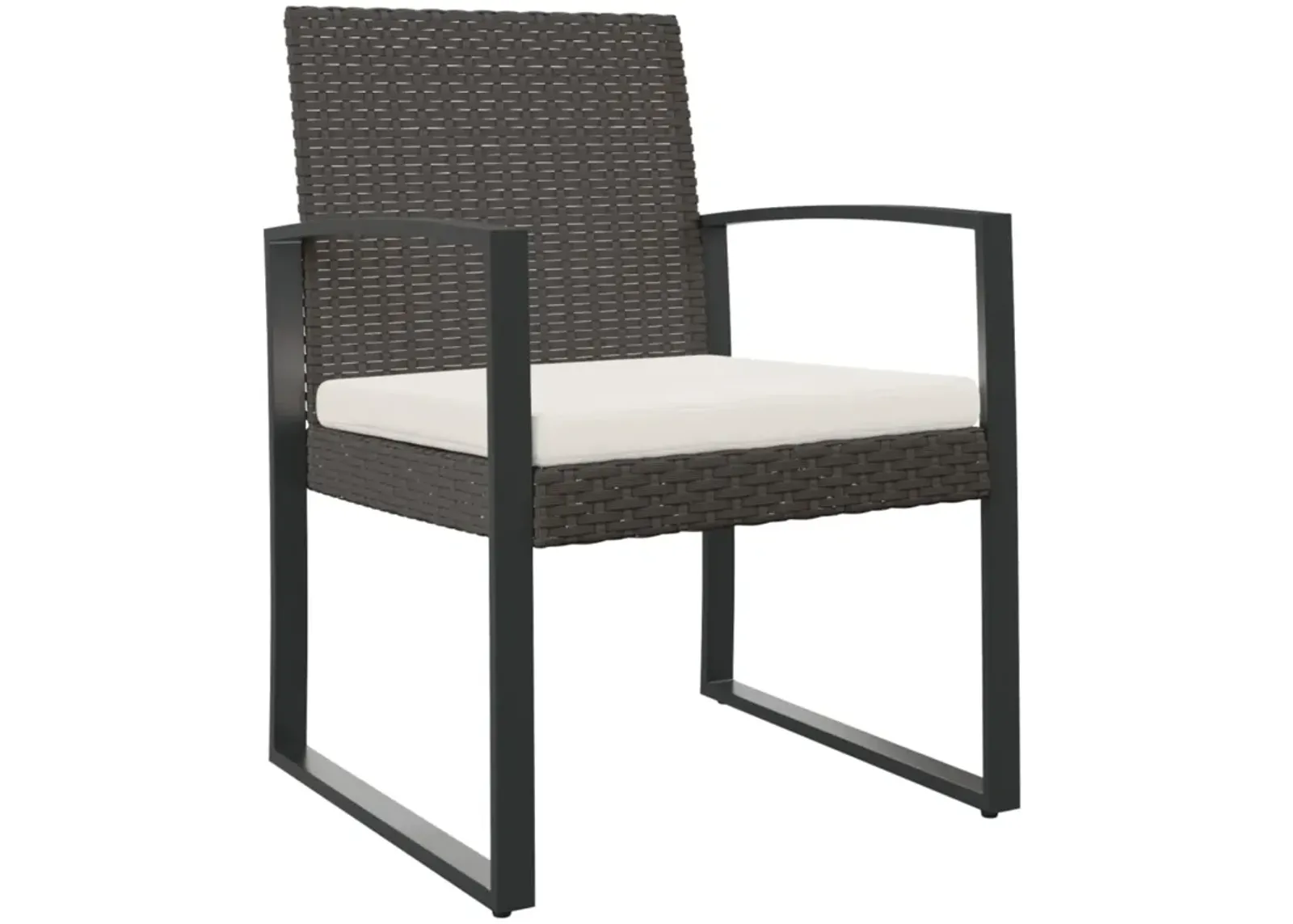 vidaXL Patio Dining Chairs 2 pcs Brown PP Rattan