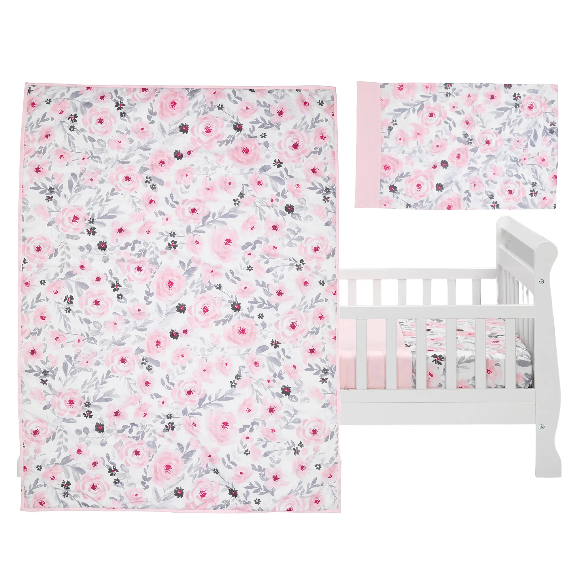 Bedtime Originals Blossom 4-Piece Toddler Bedding Set - Pink, Garden, Floral