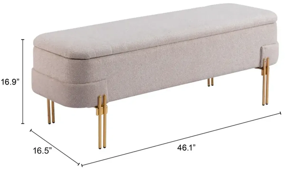 Lebreton Storage Bench Oatmeal Beige