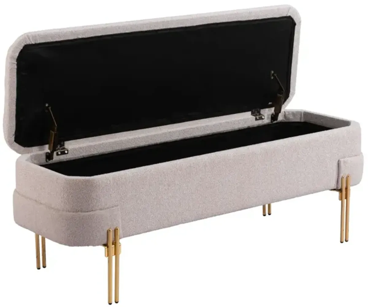 Lebreton Storage Bench Oatmeal Beige