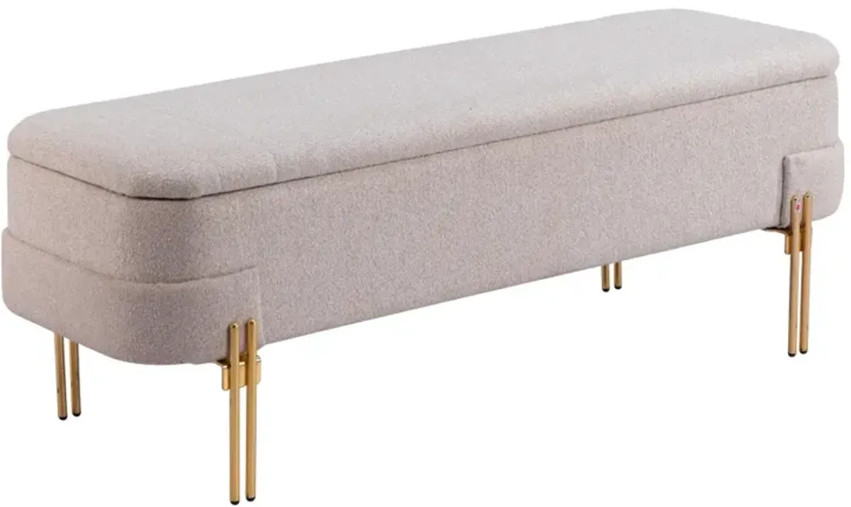 Lebreton Storage Bench Oatmeal Beige