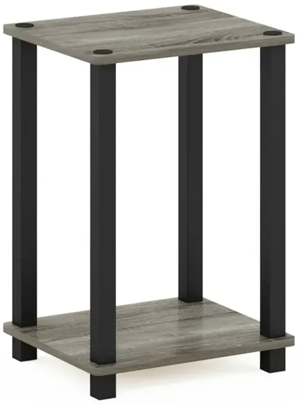 Furinno Simplistic End Table, Small, French Oak/Black