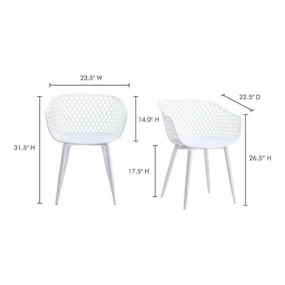 Moe's Home Collection Piazza Outdoor Chair White-Set Of Two