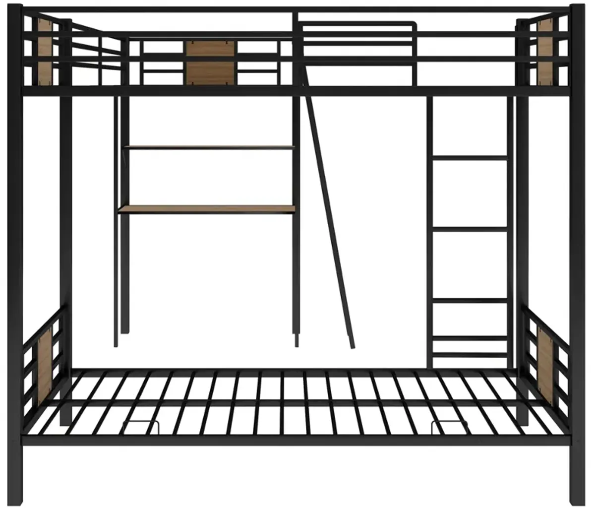 Merax  L-Shaped Bunk Bed Loft Bed with Desk and Shelf