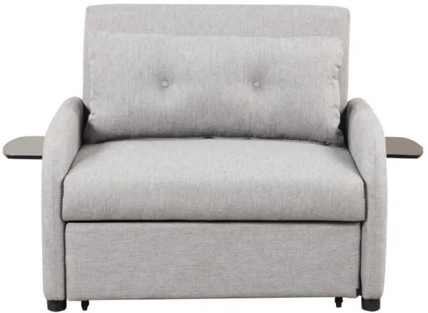 Streamdale Grey 3-in-1 sofa sleeper with USB and wing tables