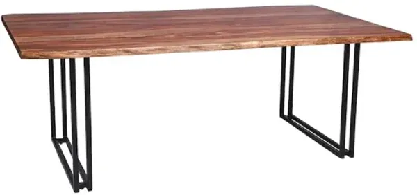 Porter Designs Manzanita Live Edge Solid Sheesham Wood Dining Table, Brown