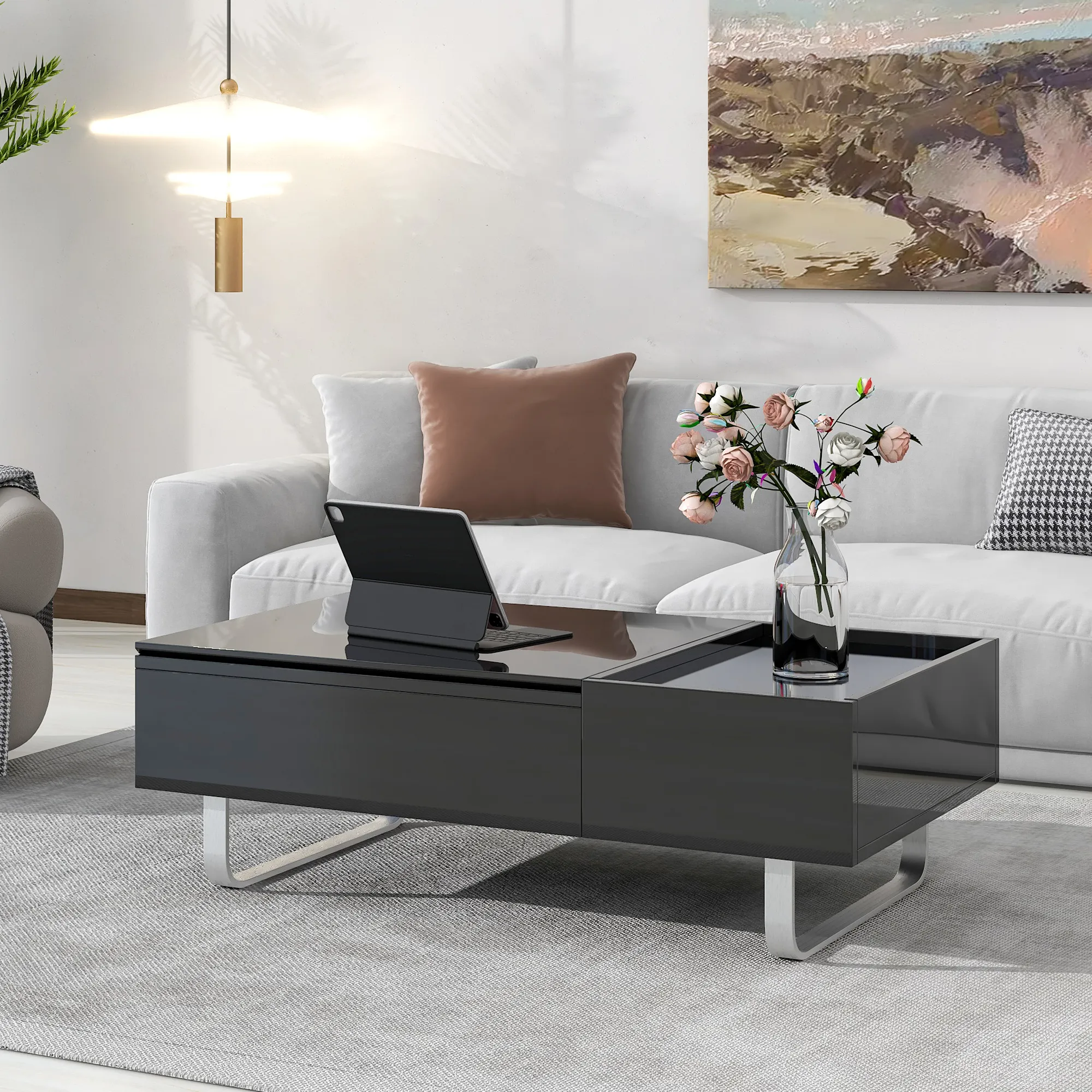 Merax  Contemporary High-gloss Surface Coffee Table