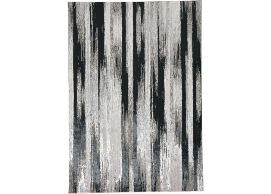 Micah 3338F Black/Silver/Gray 3'11" X 6' Rug