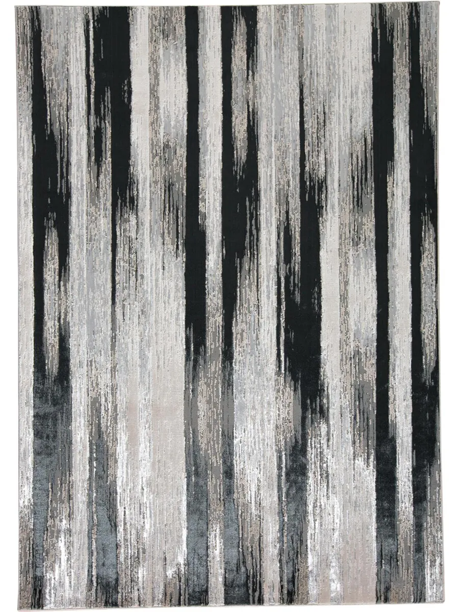 Micah 3338F Black/Silver/Gray 3'11" X 6' Rug