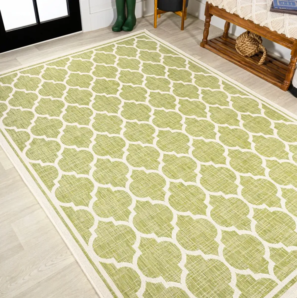 Trebol Moroccan Trellis Textured Weave Indoor/Outdoor Area Rug