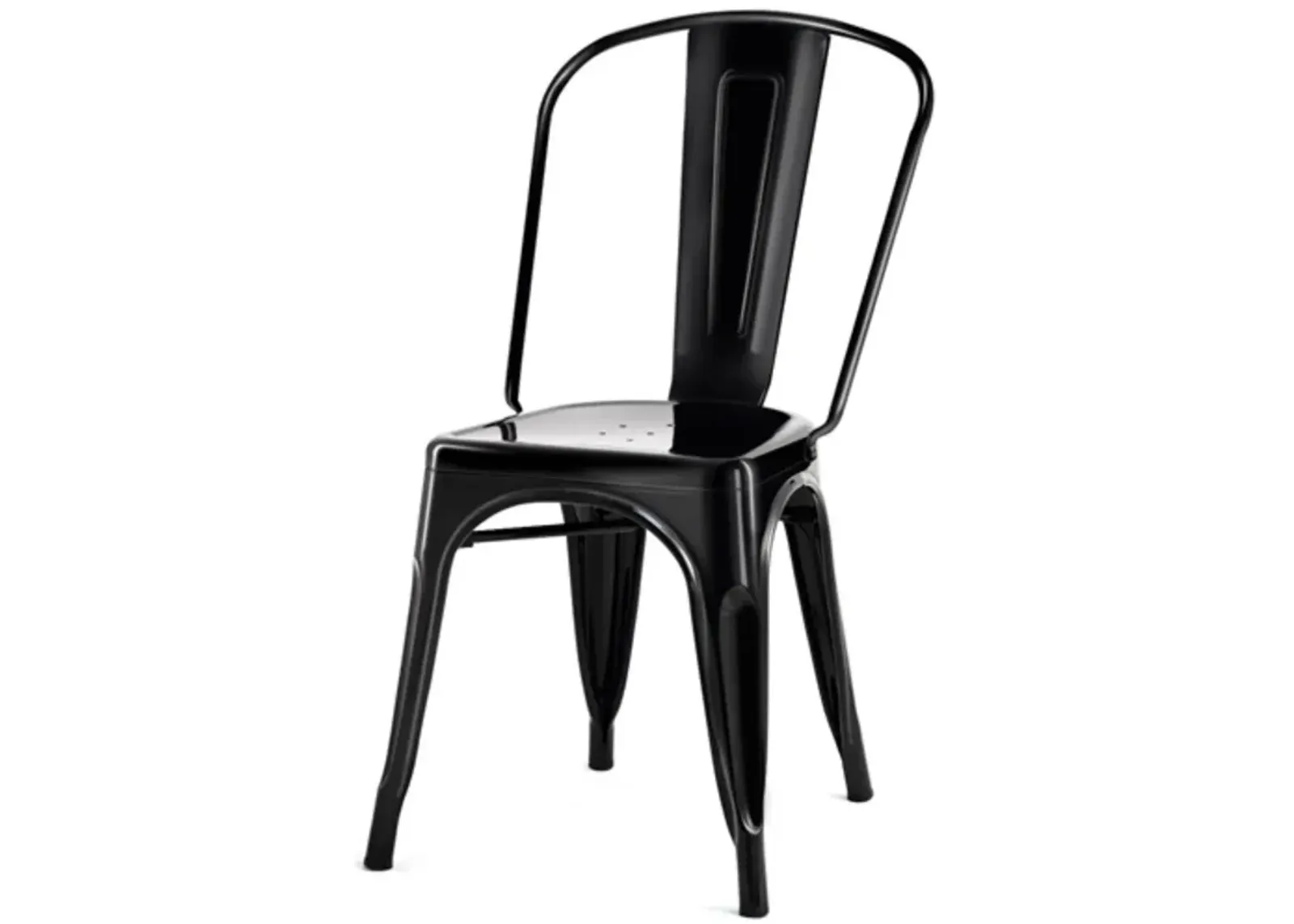 Hivvago Set of 4 Indoor Outdoor Black Metal Stacking Bistro Dining Chairs