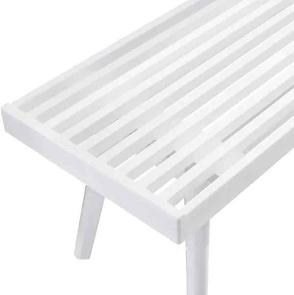 Streamdale Larwich White Solid Wood Slatted Bench