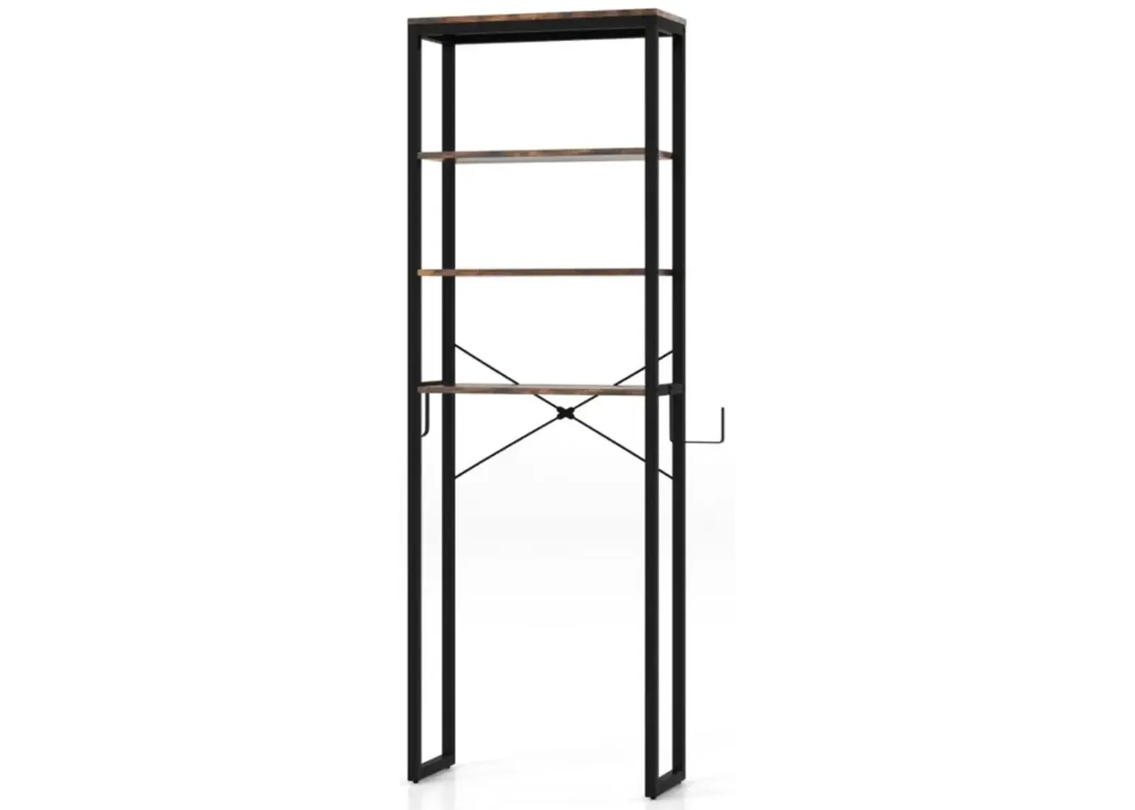 Hivvago 4-Tier Freestanding Over the Toilet Storage Rack-Rustic Brown