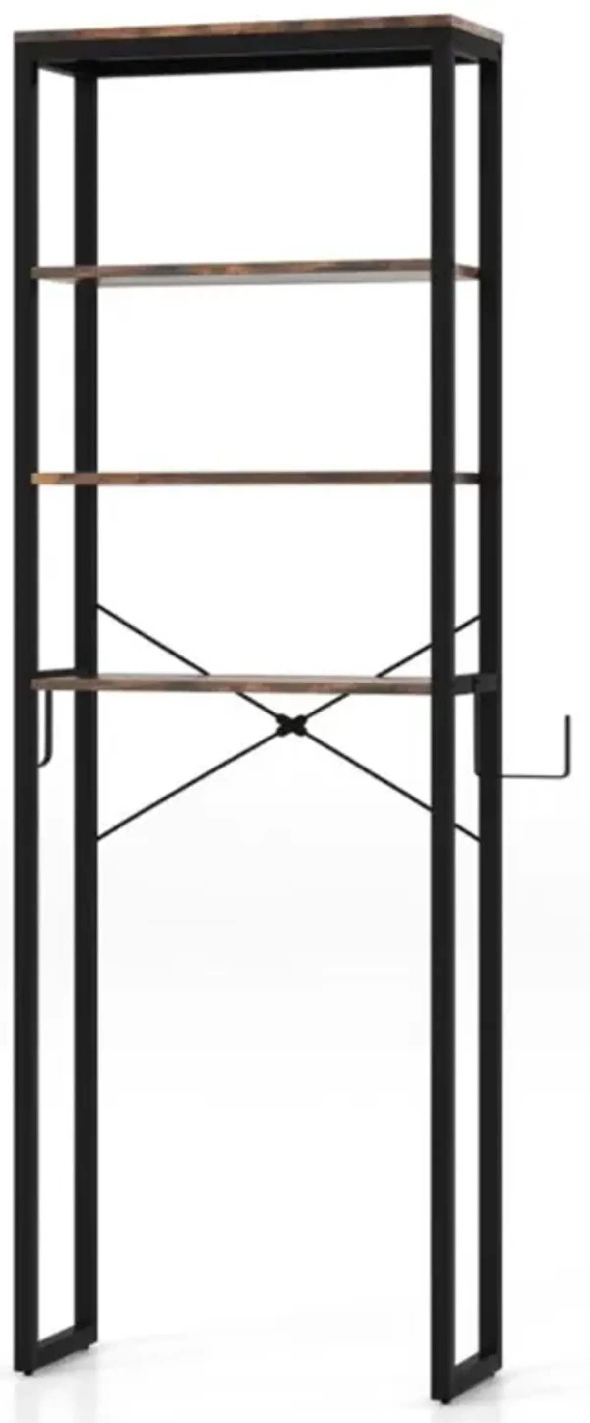 Hivvago 4-Tier Freestanding Over the Toilet Storage Rack-Rustic Brown