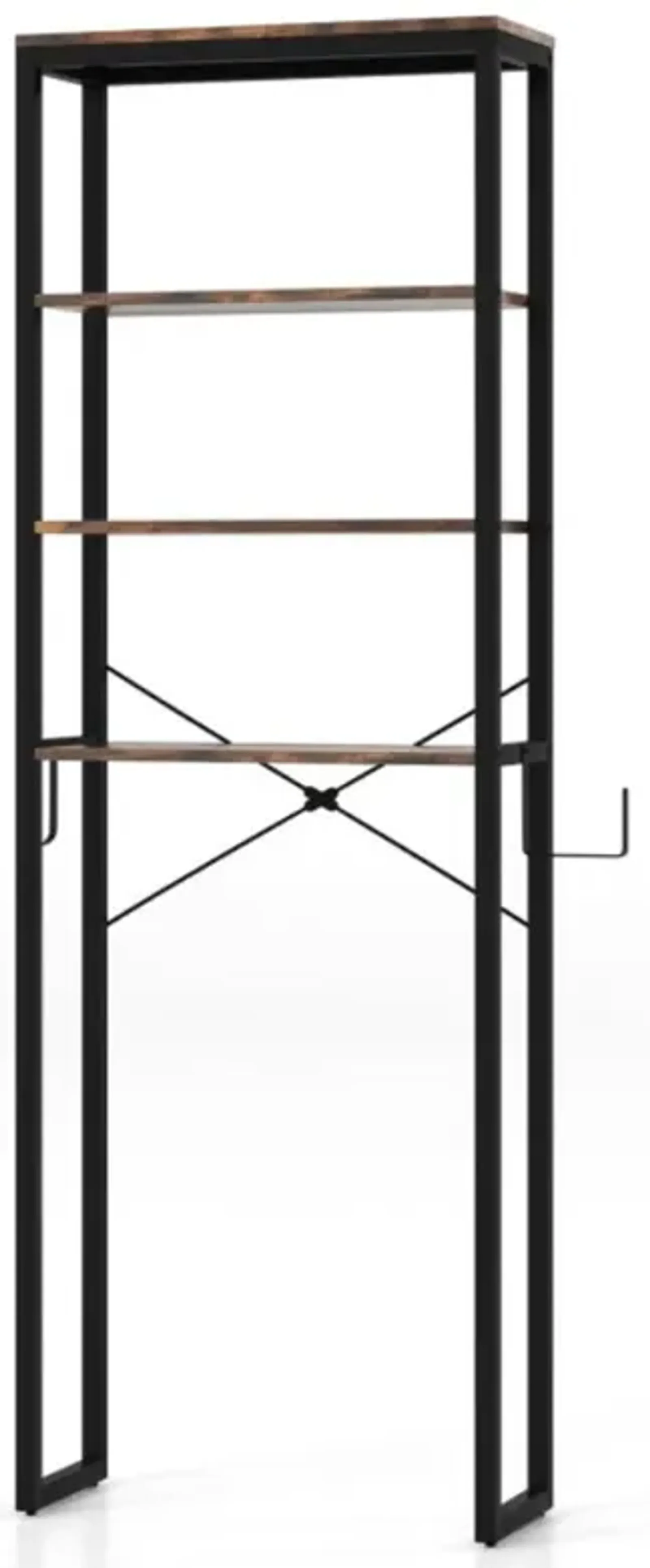 Hivvago 4-Tier Freestanding Over the Toilet Storage Rack-Rustic Brown