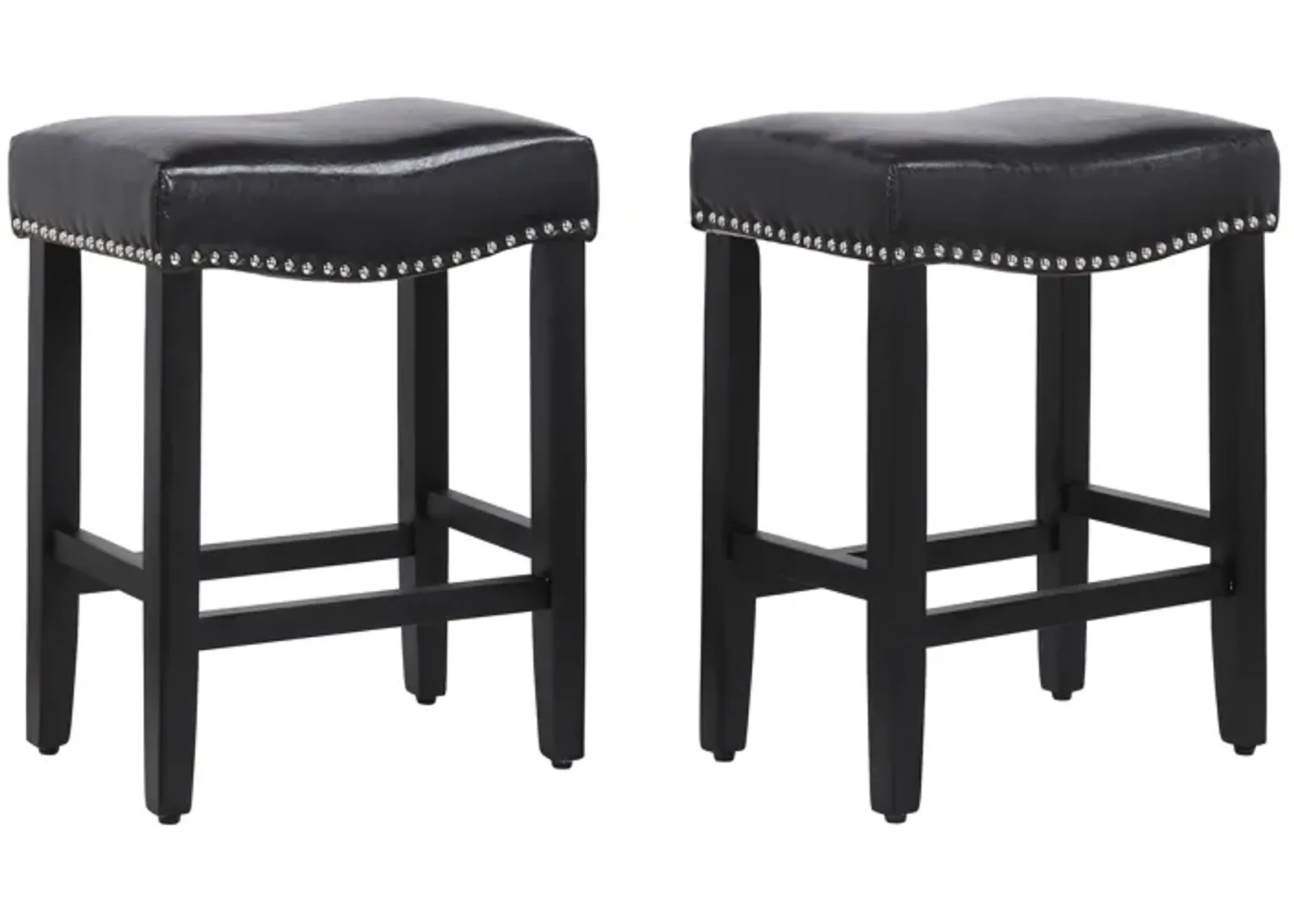 WestinTrends 24" Upholstered Saddle Seat Counter Stool (Set of 2)