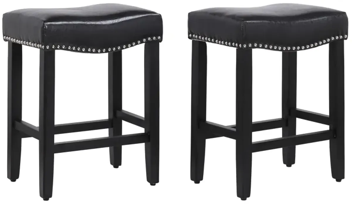 WestinTrends 24" Upholstered Saddle Seat Counter Stool (Set of 2)