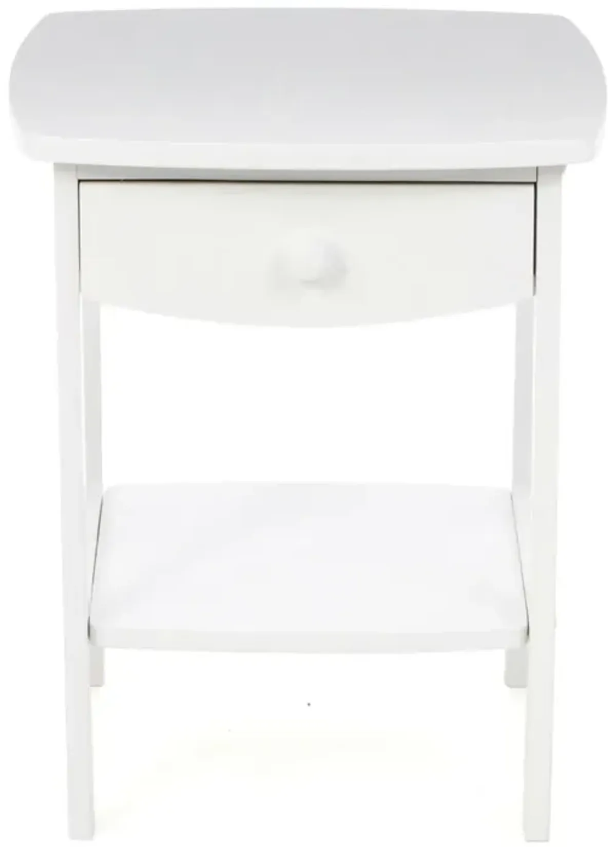 Hivvago White Wood Contemporary 1-Drawer Bedside Table Nightstand