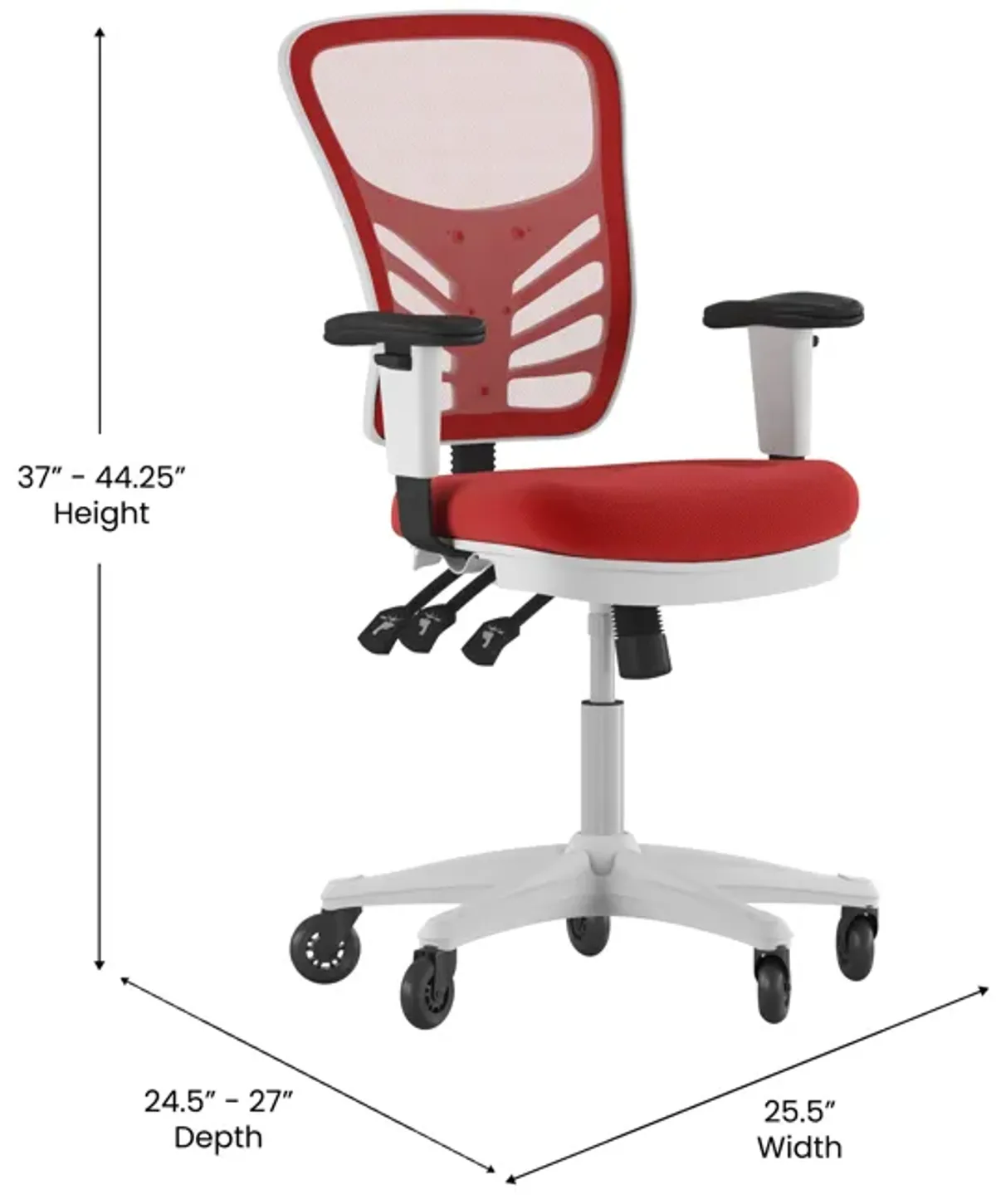 Nicholas Mid-Back   Mesh Multifunction Executive Swivel Ergonomic Office Chair with Adjustable Arms and Transparent Roller Wheels