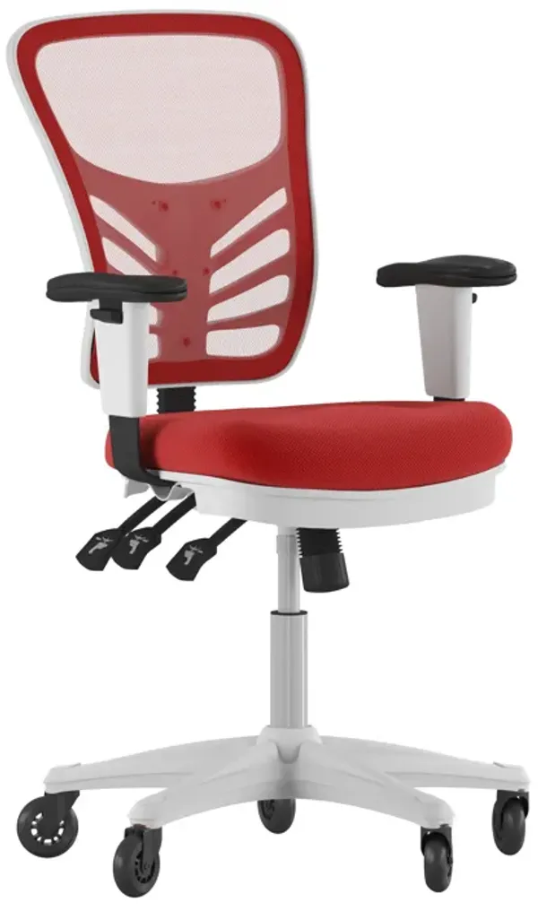 Nicholas Mid-Back   Mesh Multifunction Executive Swivel Ergonomic Office Chair with Adjustable Arms and Transparent Roller Wheels