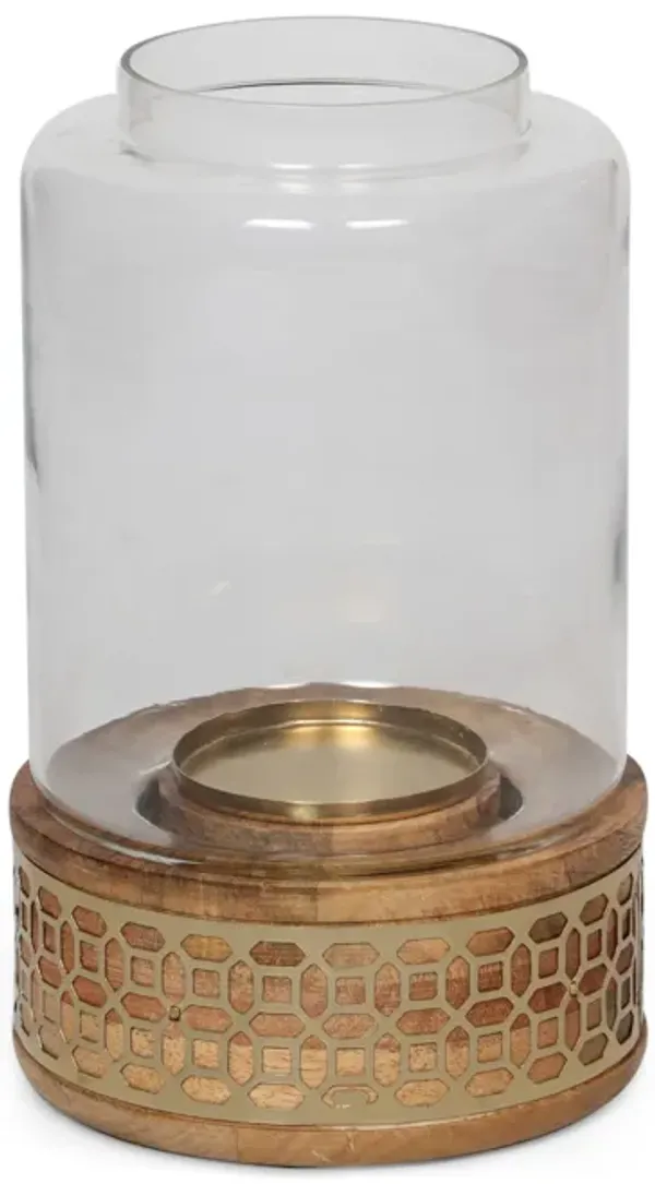 Roco Decorative Lantern, 15 Inch Round Floral Design, Patina Black Iron - Benzara