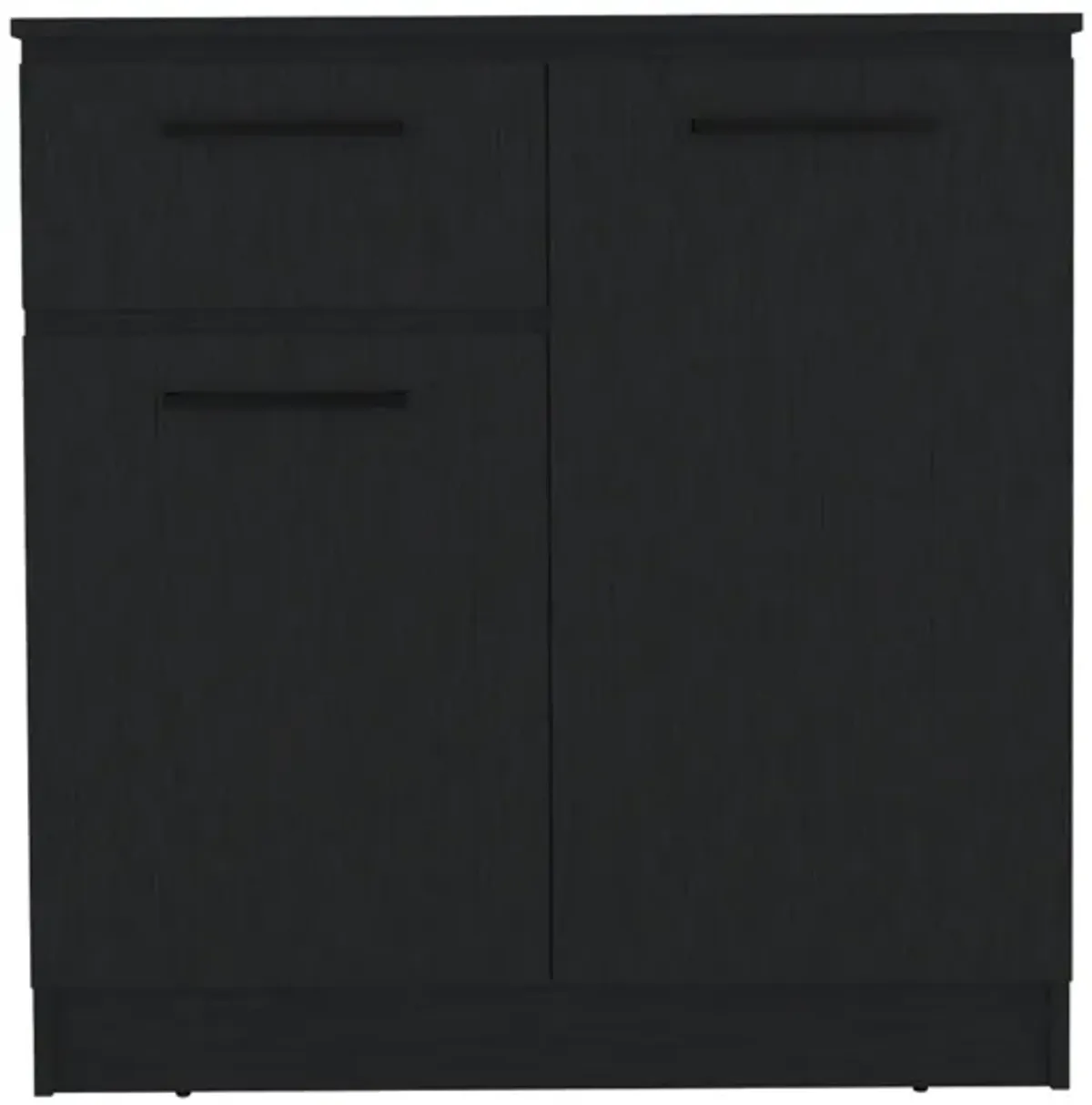 Idaho Dresser with 2-Door Cabinets and Drawer -Black