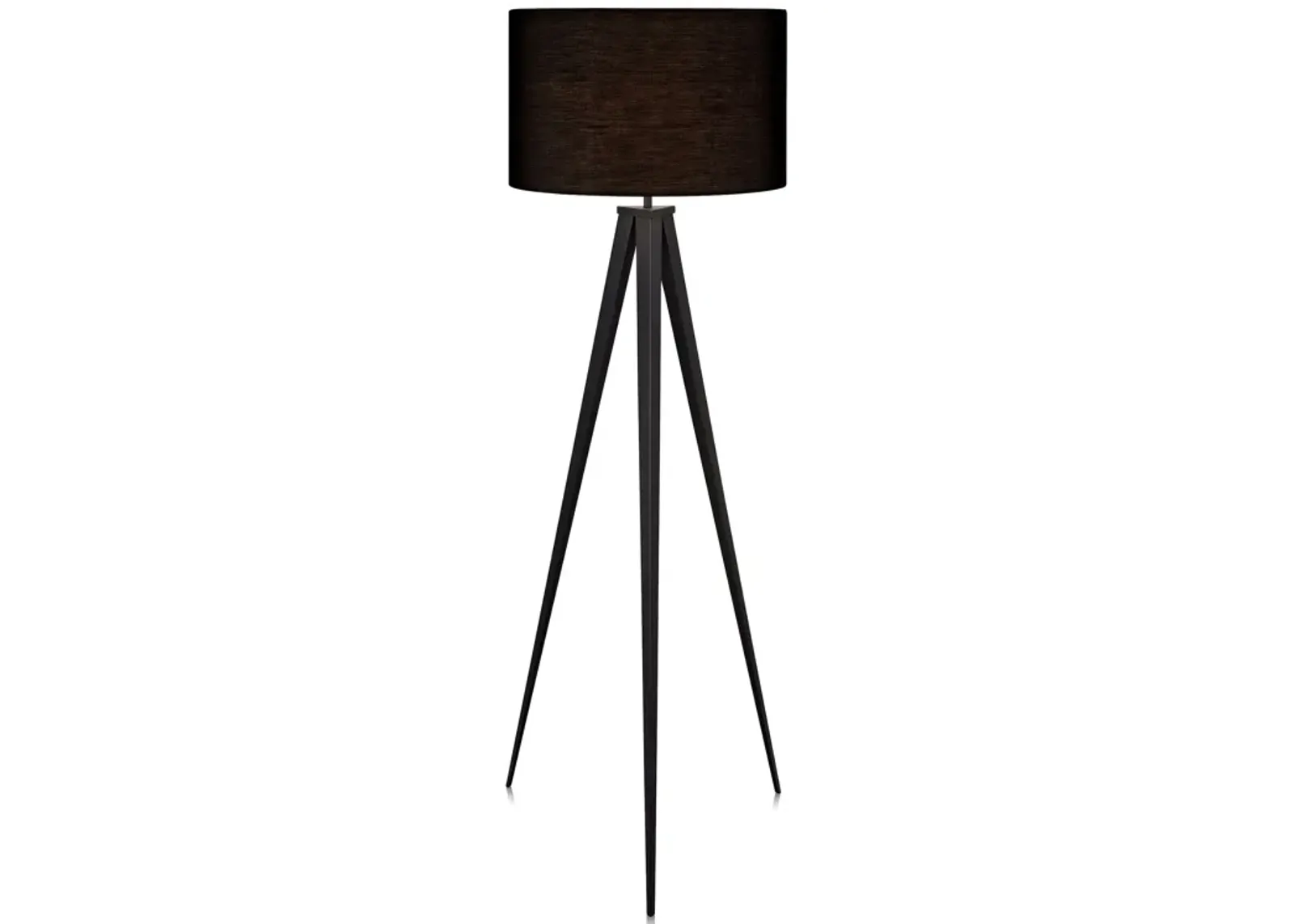 Teamson Home Romanza 61.81" Postmodern Tripod Floor Lamp with Drum Shade, Matte Black