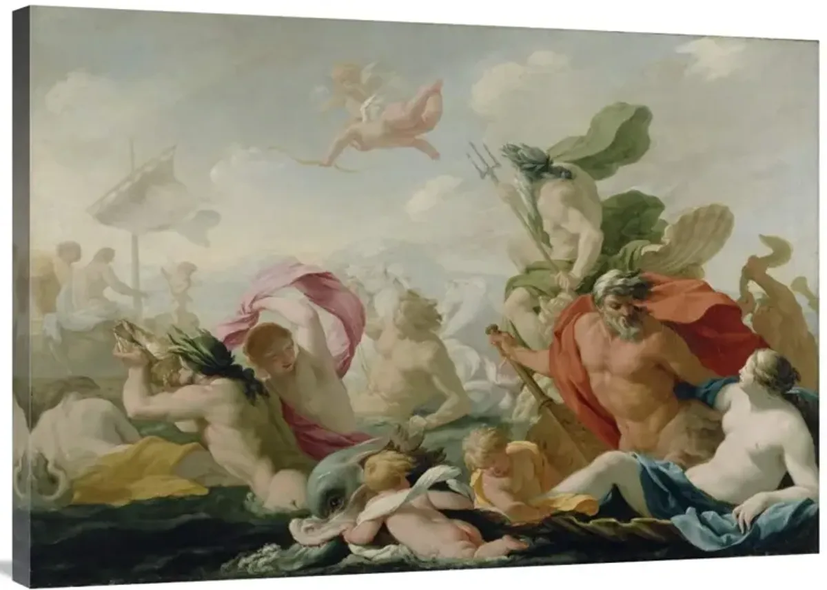 Marine Gods Paying Homage to Love-Canvas Art-40x28.4