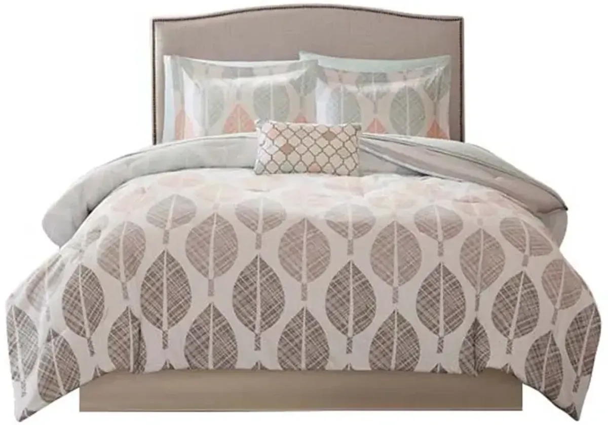 Gracie Mills Mosley 9 Piece Botanical Comforter Set with Cotton Sheets