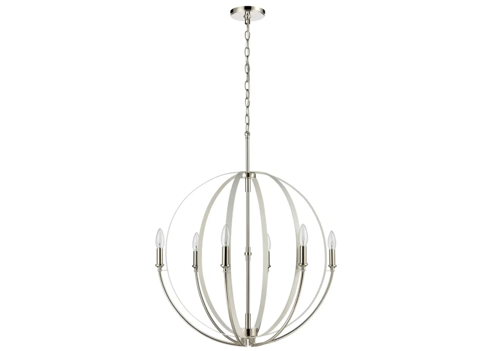 Rotunde 26'' Wide 6-Light White Chandelier