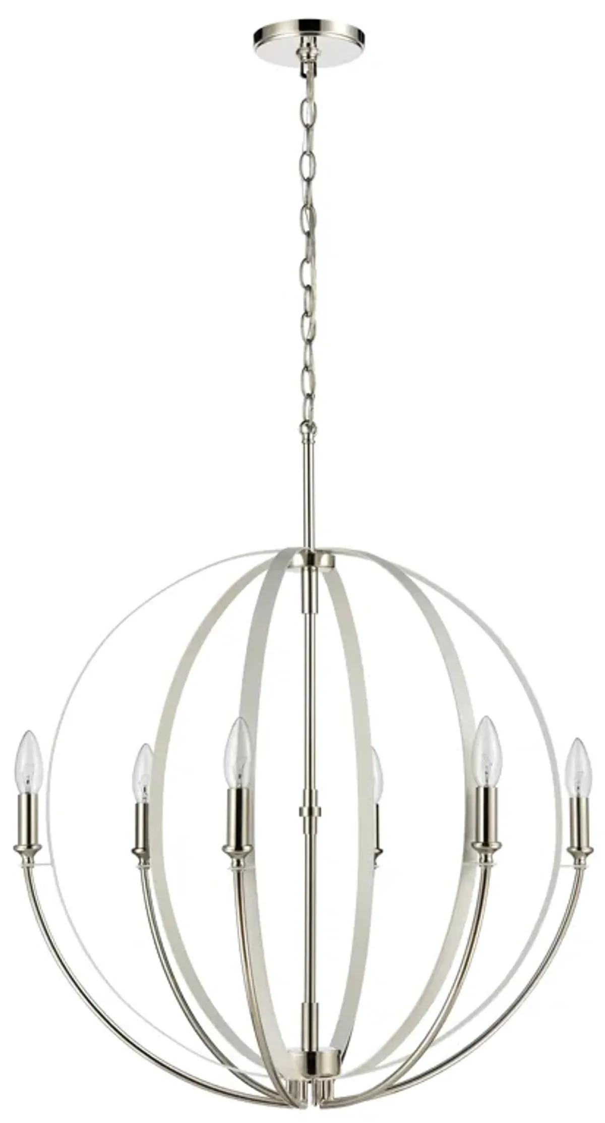 Rotunde 26'' Wide 6-Light White Chandelier