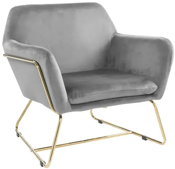Streamdale Keira Velvet Accent Chair With Metal Base
